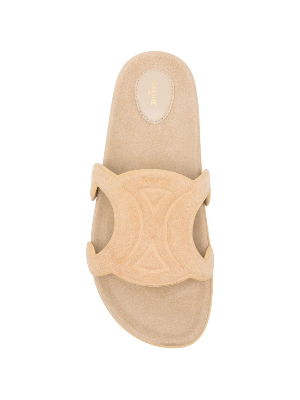CELINE Celine Women Triomphe Suede Leather Slides
