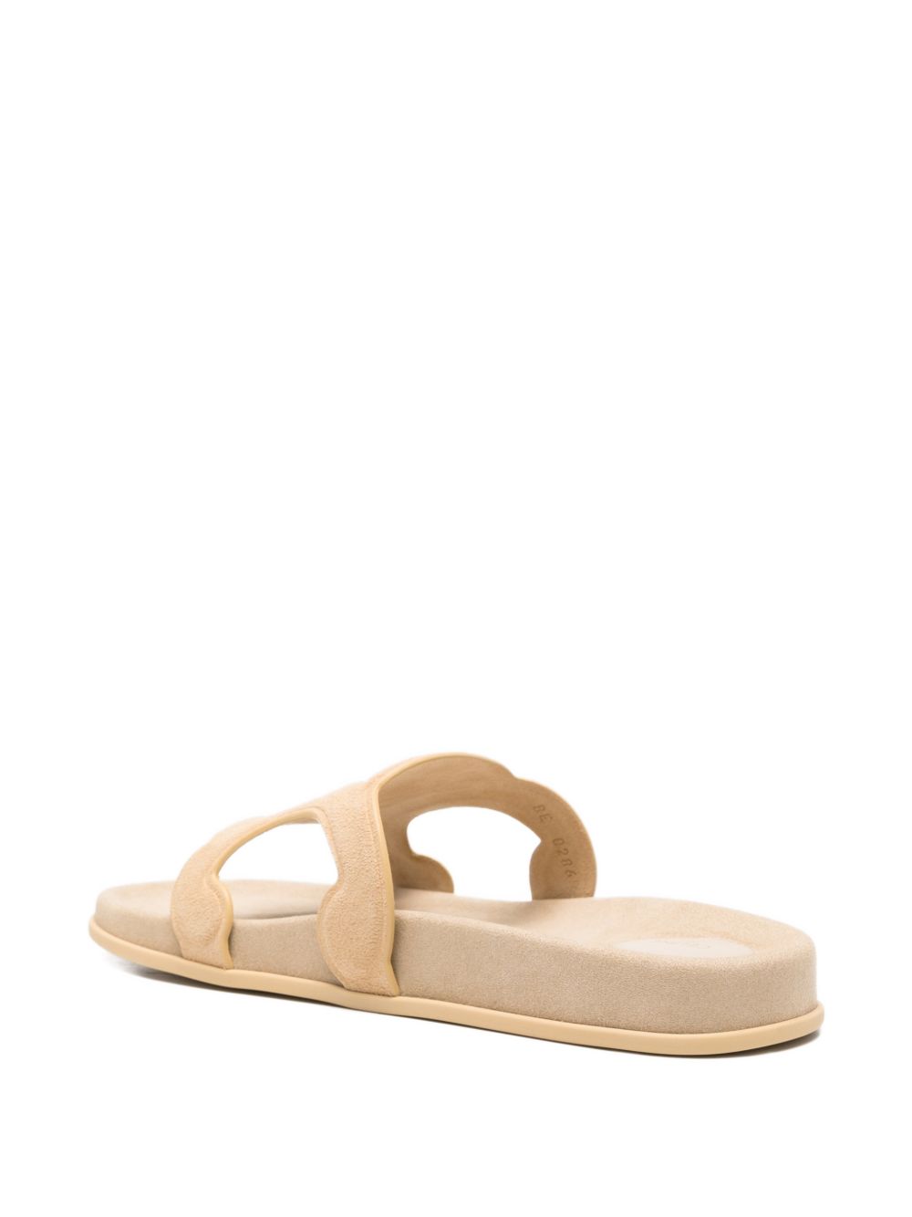 CELINE Celine Women Triomphe Suede Leather Slides