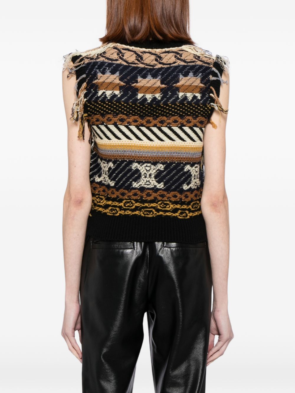 Celine Women Cashmere Jacquard Vest