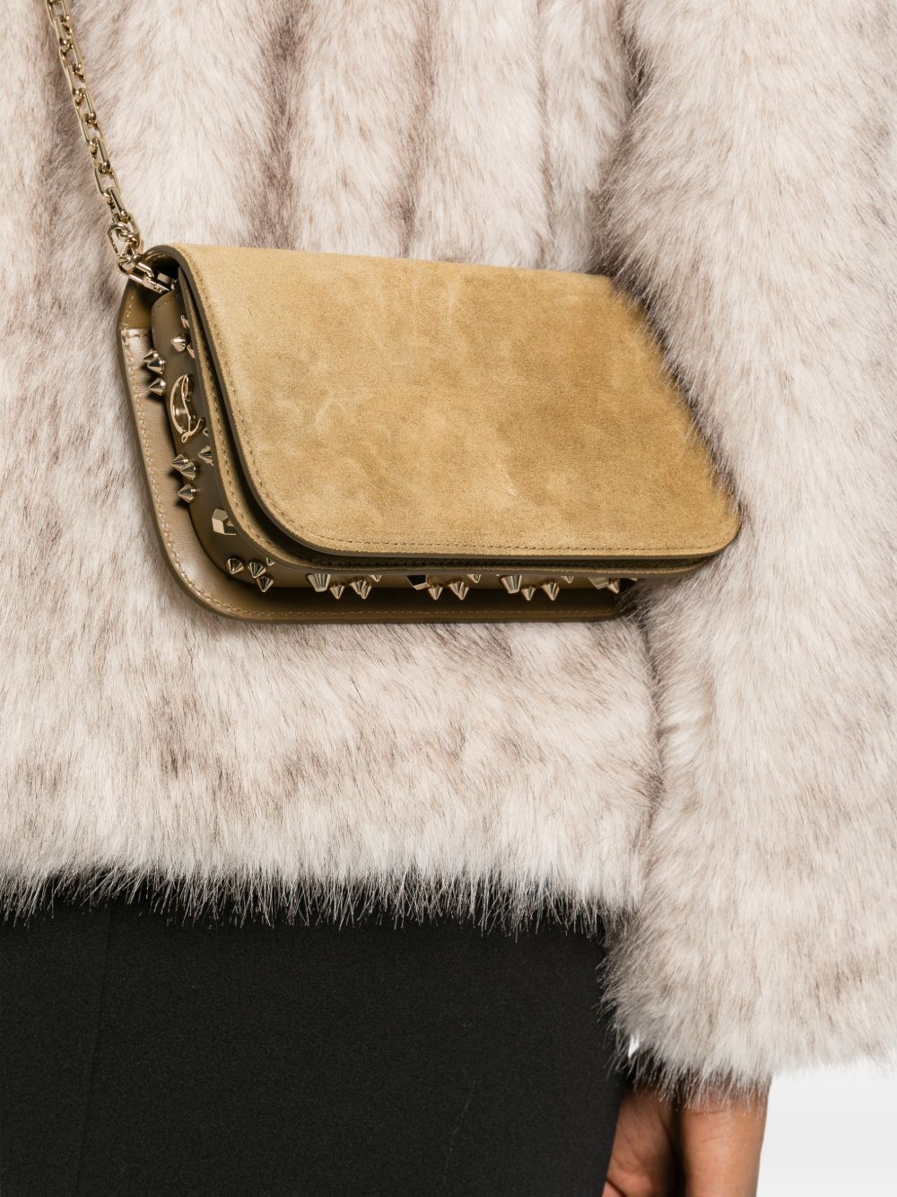 Christian Louboutin Women Paloma Suede Leather Clutch