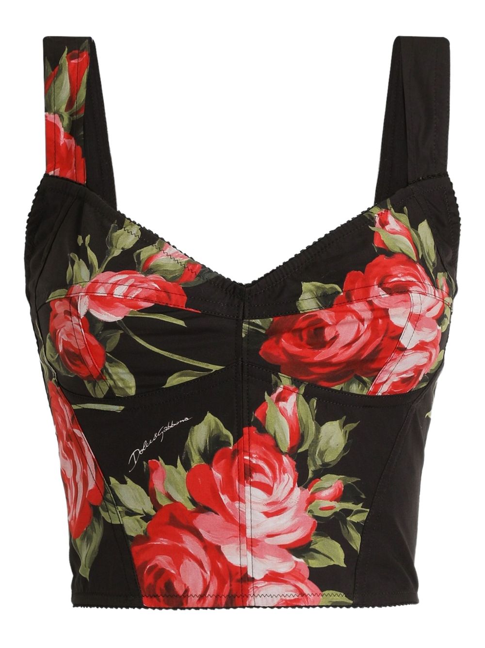 Dolce & Gabbana Dolce & Gabbana Women Rose Bouquet Print Bustier Top