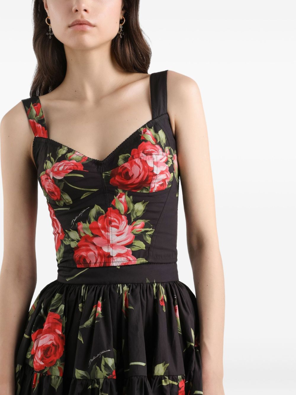 Dolce & Gabbana Dolce & Gabbana Women Rose Bouquet Print Bustier Top