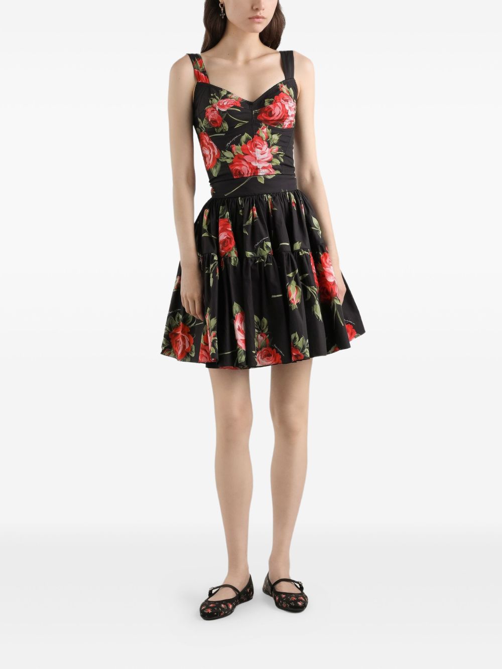Dolce & Gabbana Dolce & Gabbana Women Rose Bouquet Print Bustier Top