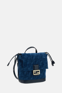 Fendi Women Backpack Denim Flock Ffbackpack Denim Flock Ff