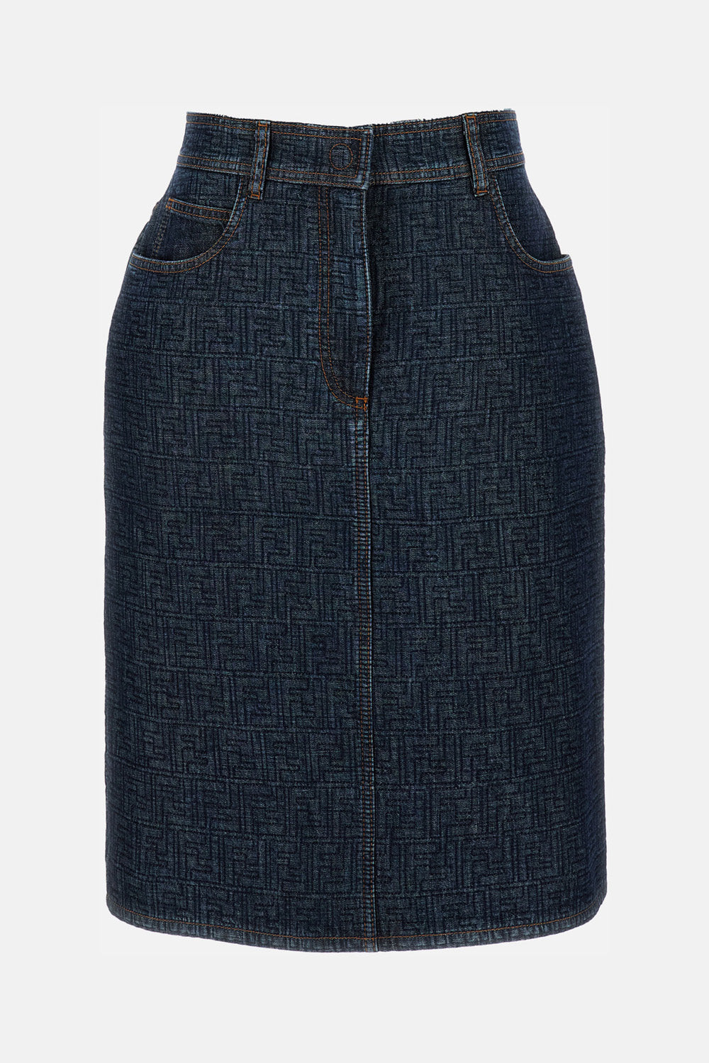 Fendi Women Ff Padded Denim Skirt