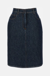 Fendi Women Ff Padded Denim Skirt