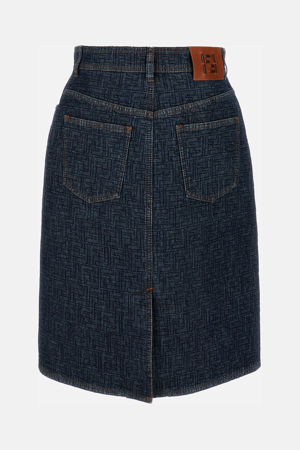 Fendi Women Ff Padded Denim Skirt
