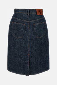 Fendi Women Ff Padded Denim Skirt