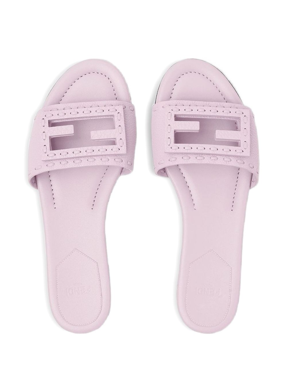 Fendi Women Baguette Leather Flat Sandals