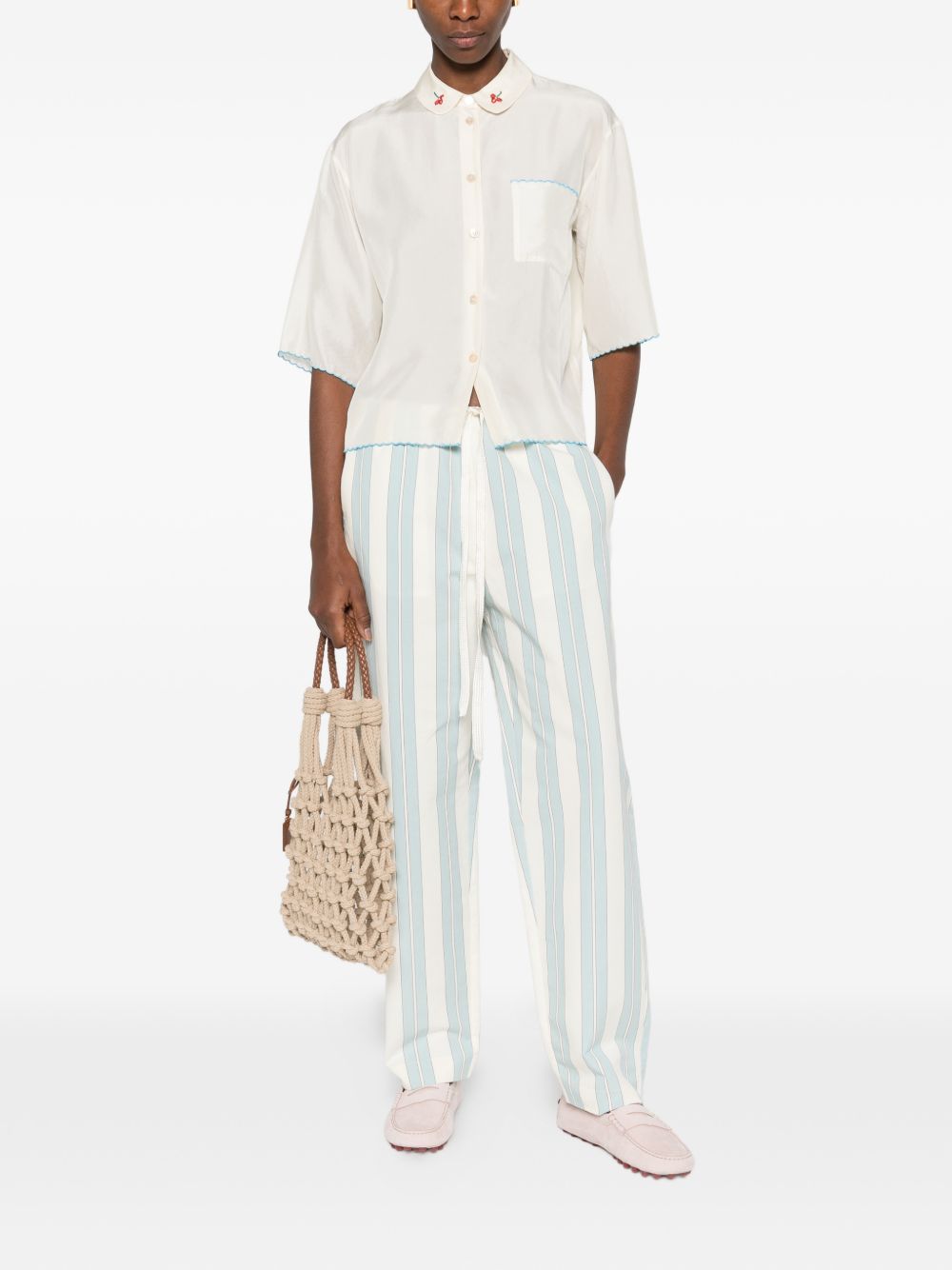 Forte Forte Women Striped Drawstring Trousers