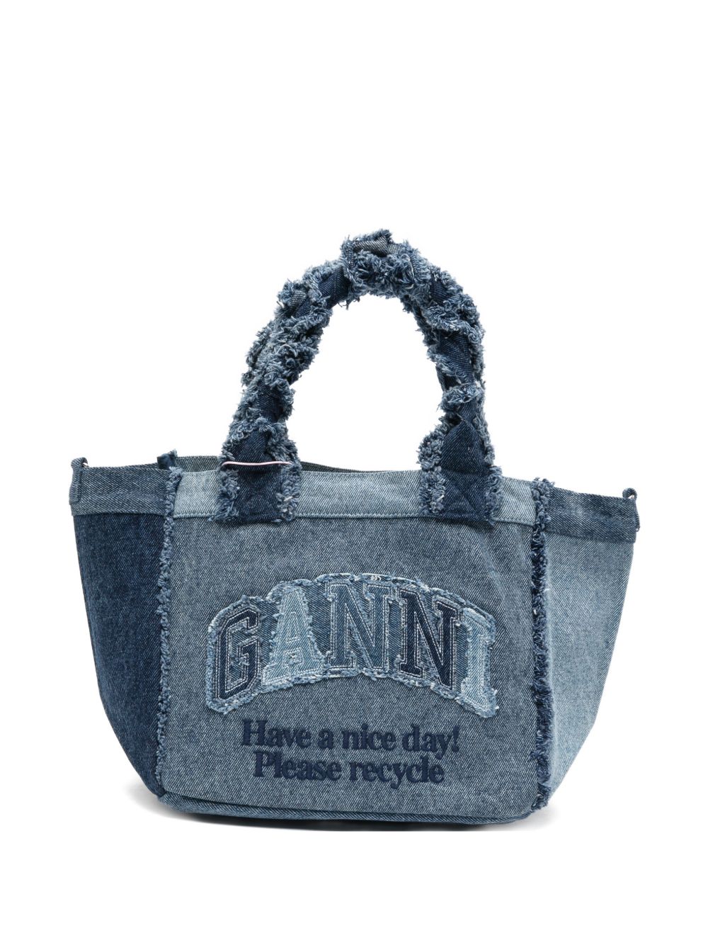 Ganni Women Denim Small Tote Bag