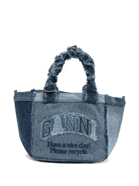 Ganni Women Denim Small Tote Bag