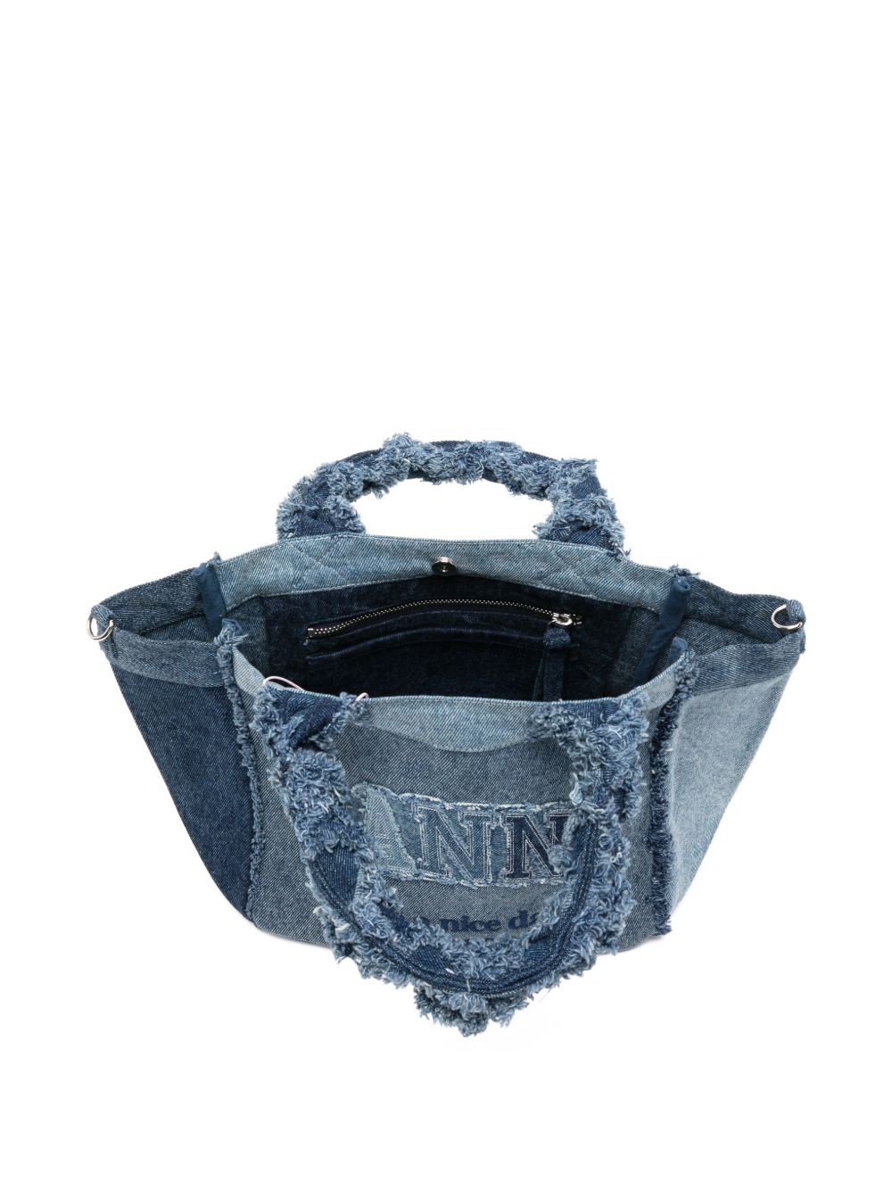 Ganni Women Denim Small Tote Bag