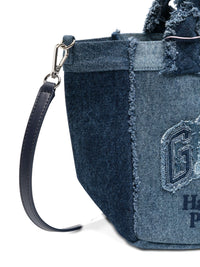 Ganni Women Denim Small Tote Bag
