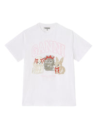 Ganni Women Cute Animals Organic Cotton T-Shirt