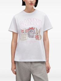 Ganni Women Cute Animals Organic Cotton T-Shirt