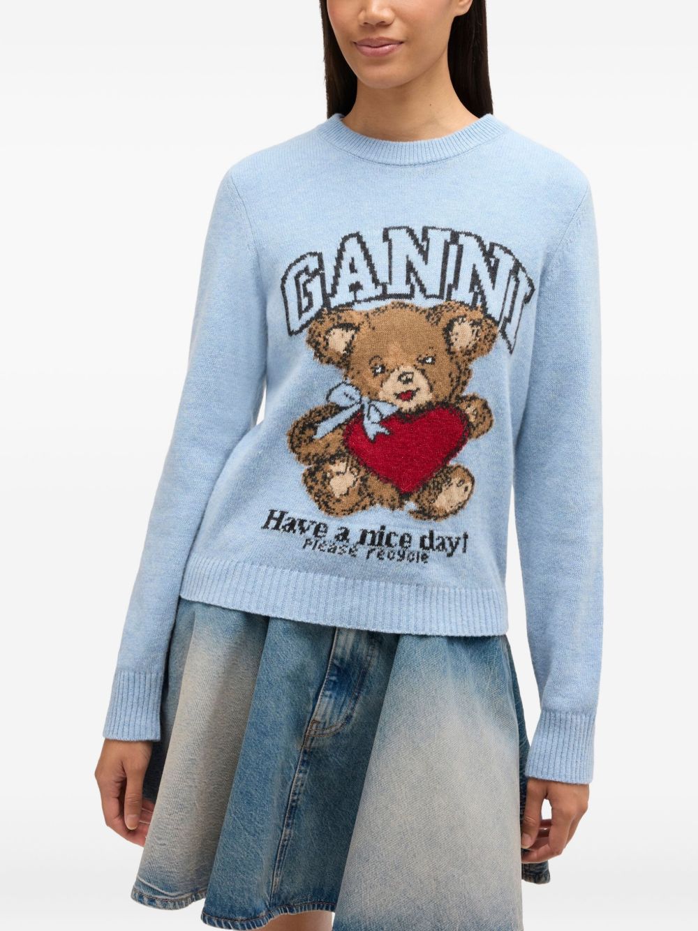 Ganni Women Wool Crewneck Sweater