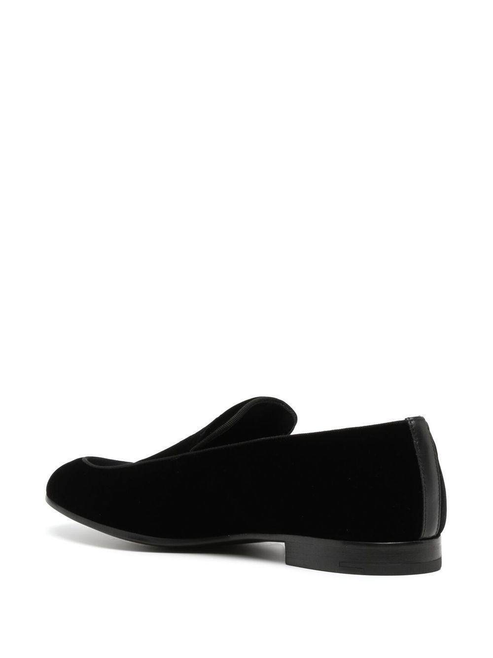 Giorgio Armani Men Embroidered Logo Velvet Loafers