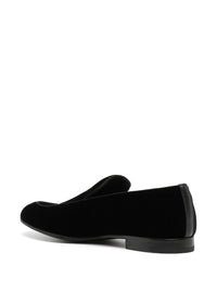 Giorgio Armani Men Embroidered Logo Velvet Loafers