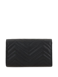 Gucci Women Gg Marmont Leather Wallet On Chain