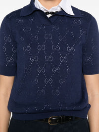 GUCCI Gucci Women Gg Cotton And Silk Polo Shirt