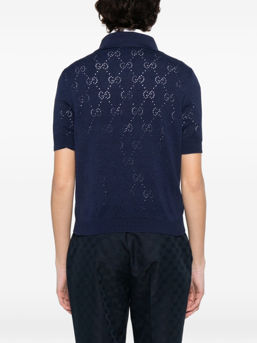 GUCCI Gucci Women Gg Cotton And Silk Polo Shirt