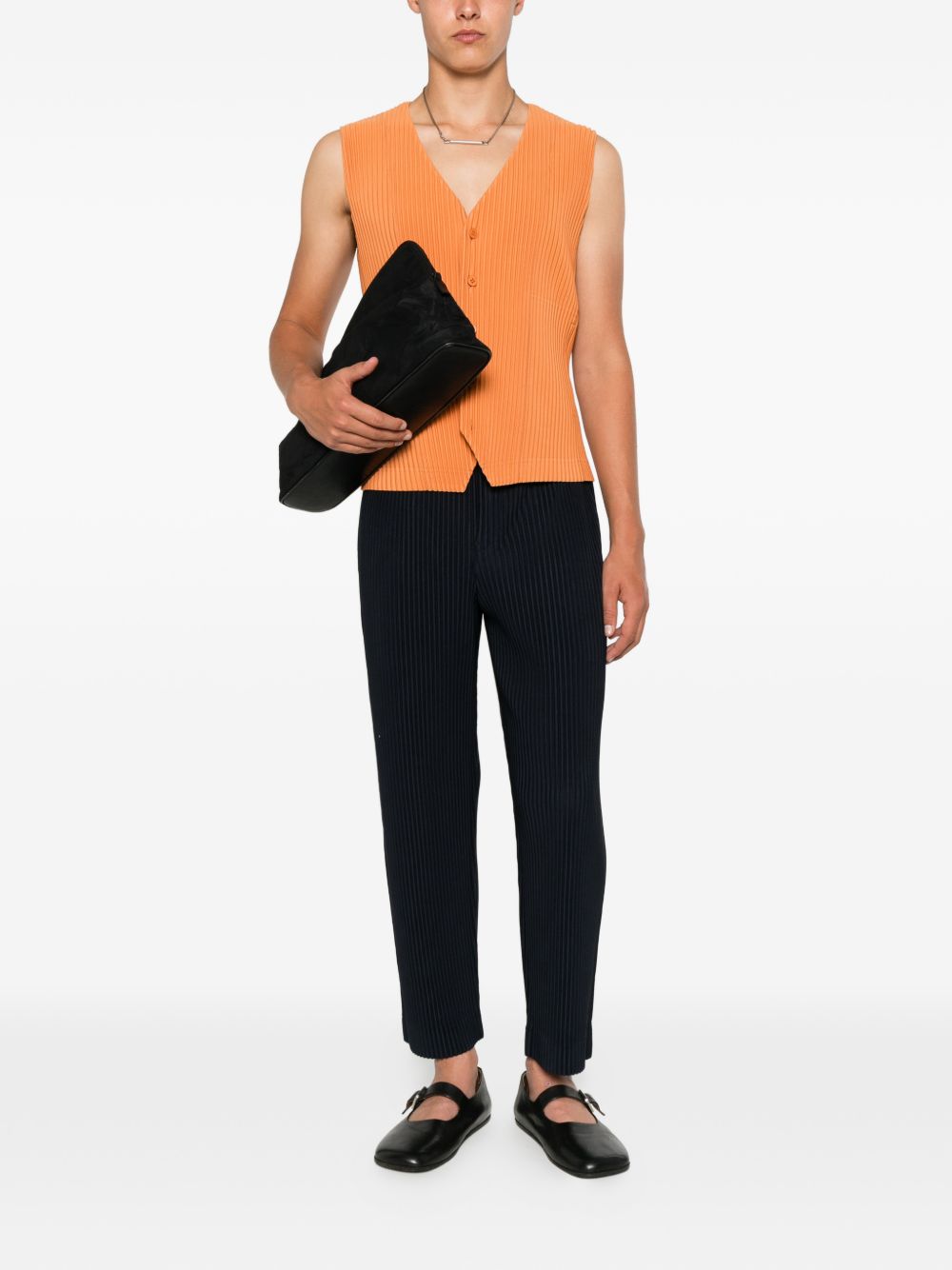 Homme Plisse' Issey Miyake Men Pleated V-Necked Vest