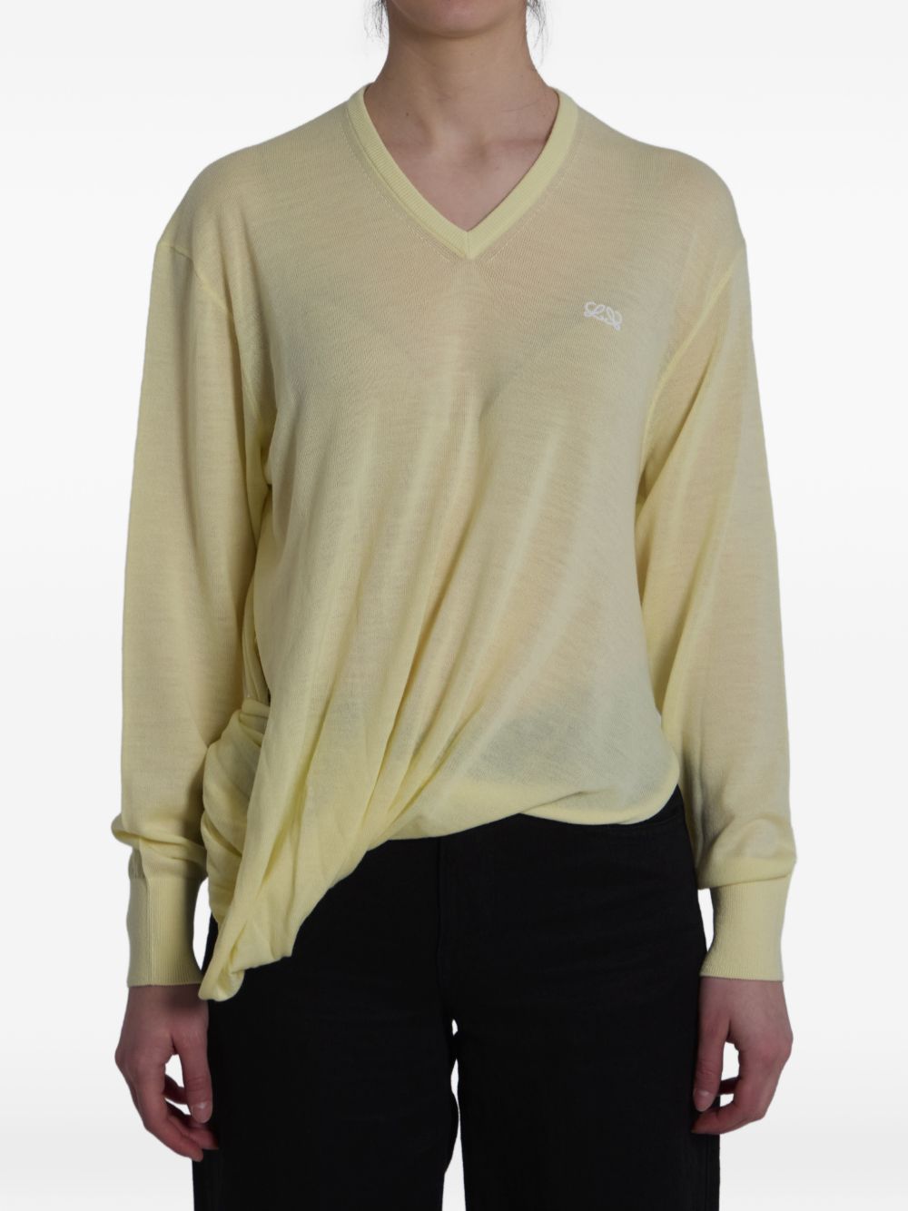 Loewe Women Wool V-Necked Sweater