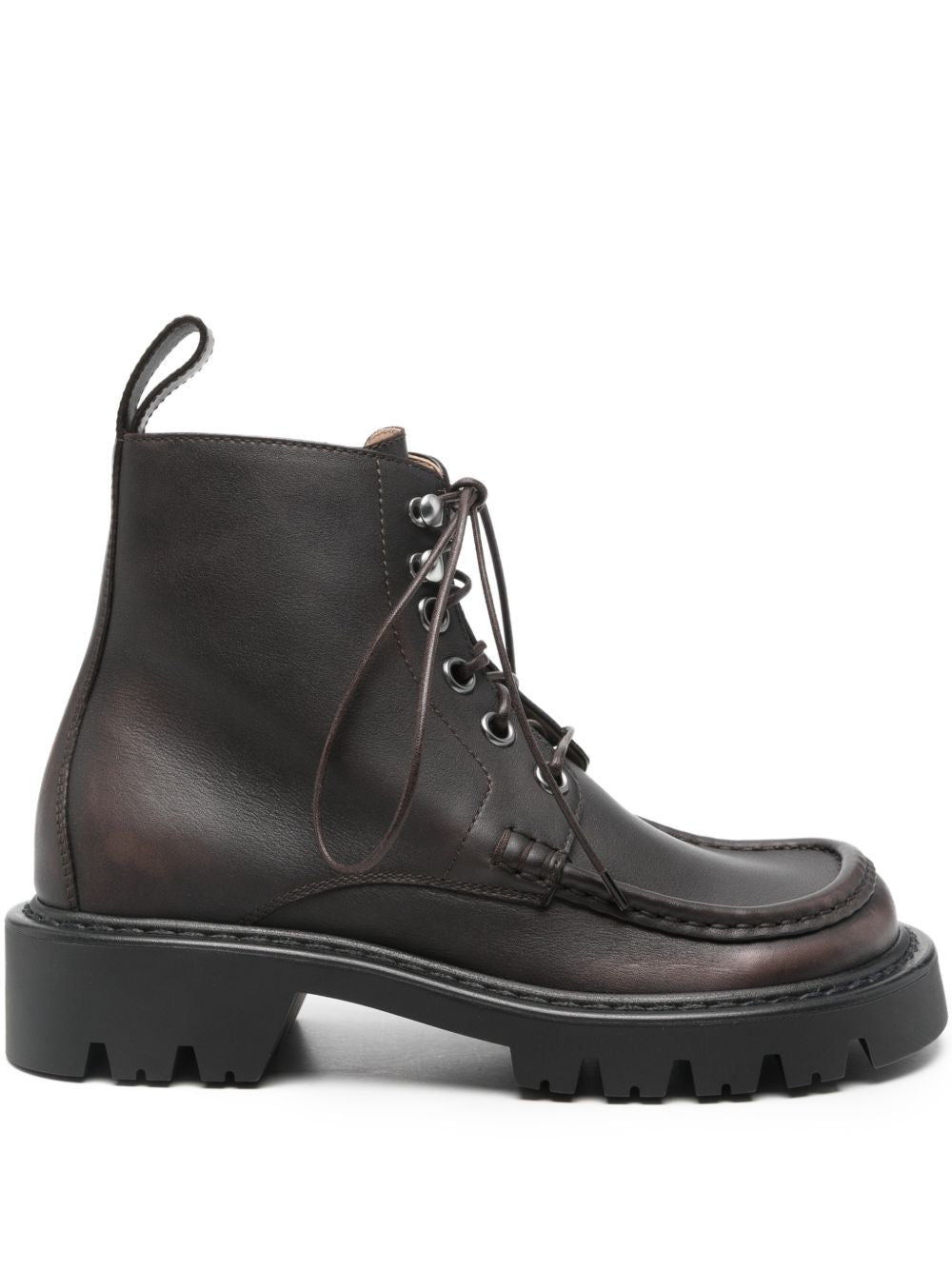 Loewe Women Sierra Leather Lace-Up Boots