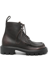 Loewe Women Sierra Leather Lace-Up Boots