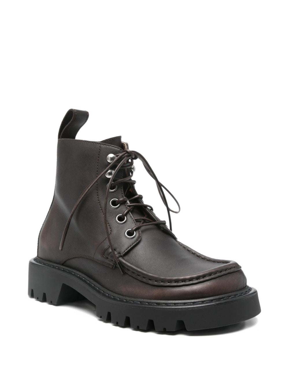 Loewe Women Sierra Leather Lace-Up Boots
