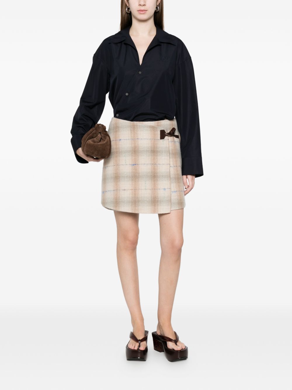 Loewe Women Wool And Cashmere Mini Skirt