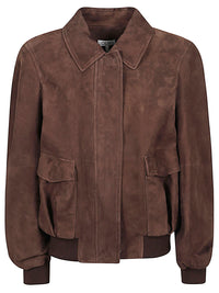 Loewe Women Suede Leather Bomber Jacket