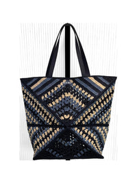 LOEWE PAULA'S IBIZA Loewe Paula's Ibiza Men Puzzle Fold Xl Rafia Tote Bag