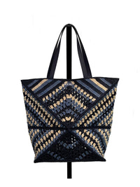 LOEWE PAULA'S IBIZA Loewe Paula's Ibiza Men Puzzle Fold Xl Rafia Tote Bag