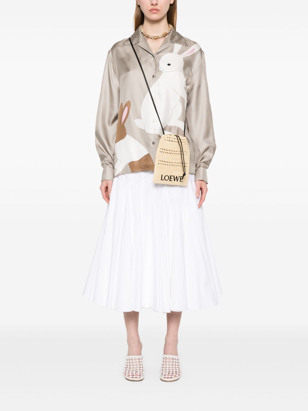 Loewe Paula's Ibiza Women Rafia Drawstring Pocket Mini Bag