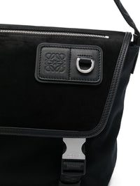Loewe Men Flex Medium Canvas And Suede Crossbody Bag