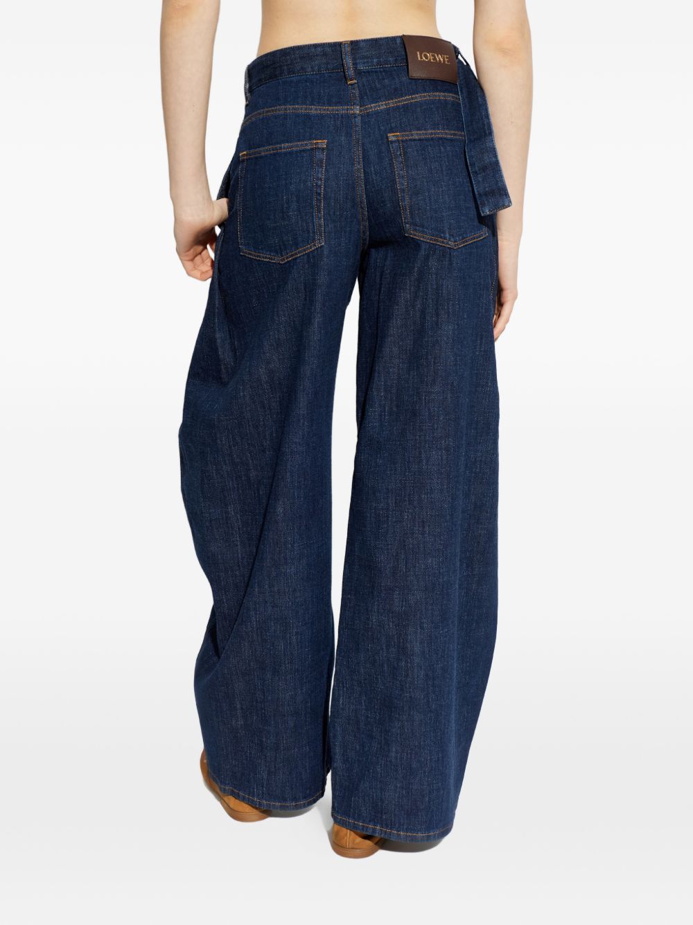 Loewe Women Belted Wide-Leg Denim Jeans