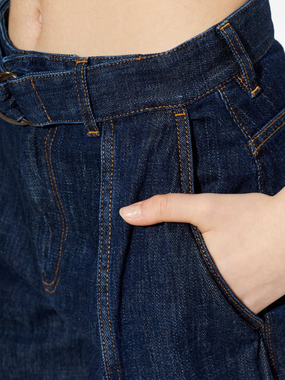 Loewe Women Belted Wide-Leg Denim Jeans