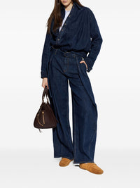 Loewe Women Belted Wide-Leg Denim Jeans