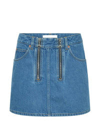 Marine Serre Women Denim Mini Skirt