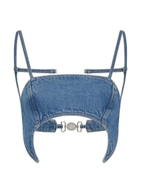 Marine Serre Women Denim Bra Top