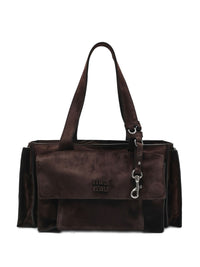 Miu Miu Women Utilitaire Suede Leather Tote Bag