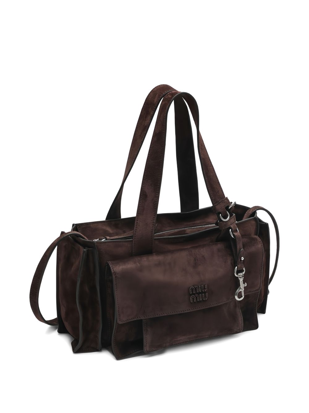 Miu Miu Women Utilitaire Suede Leather Tote Bag