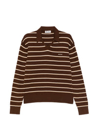 Miu Miu Women Embroidered Stretch Cotton Blend Polo Shirt