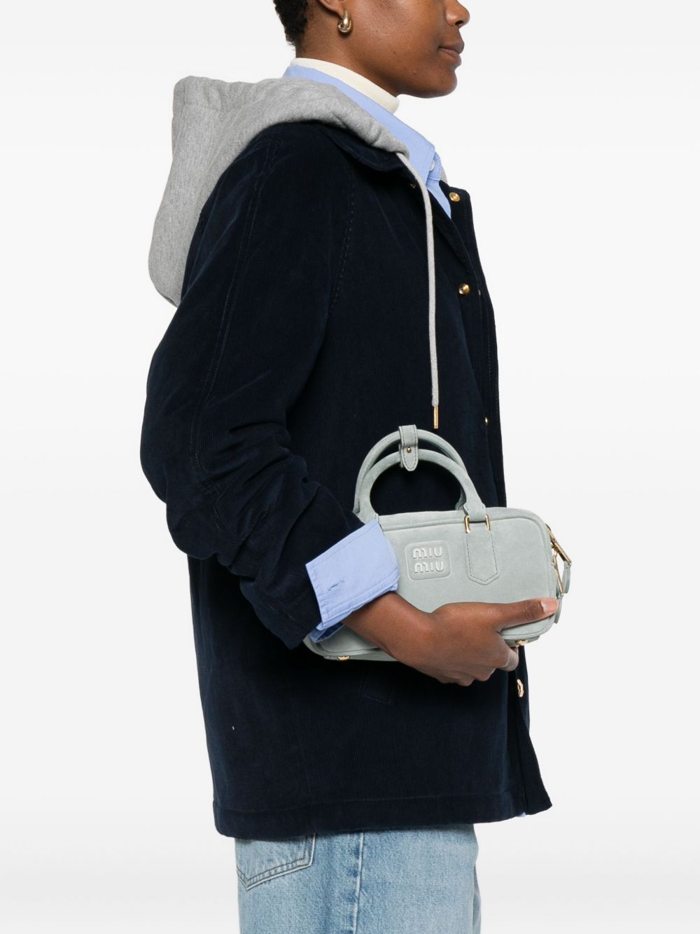 Miu Miu Women Arcadie Suede Leather Handbag