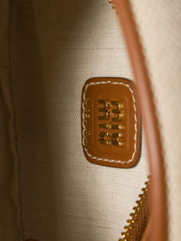 Miu Miu Women Wander Canvas And Leather Small Hobo Bag