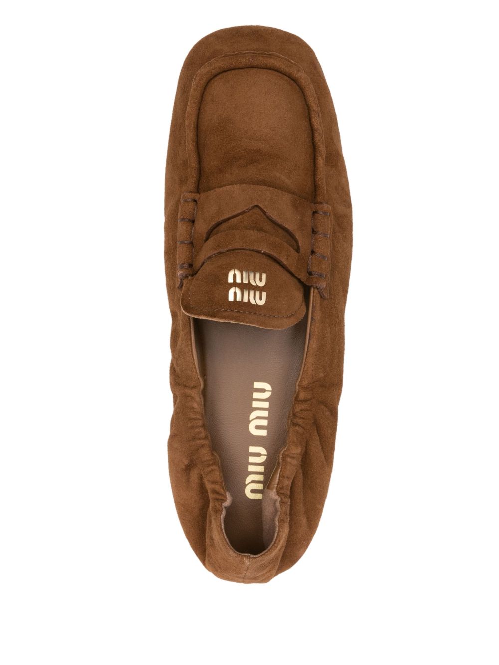 Miu Miu Women Ruches Leather Loafers