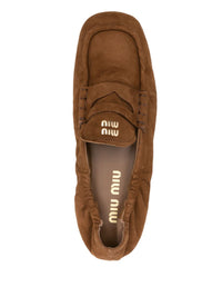 Miu Miu Women Ruches Leather Loafers