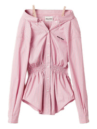 Miu Miu Women Striped Cotton Mini Dress